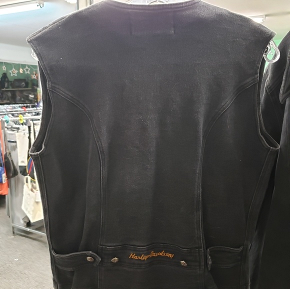 Harley Davidson black Jean vest size medium - Picture 6 of 7